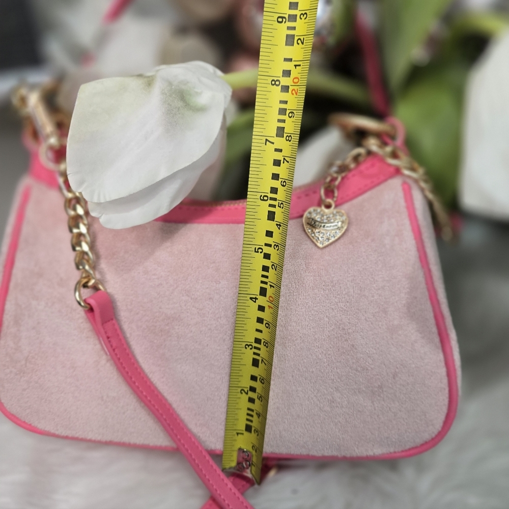 Juicy Couture Pink/lemonade diamond shoulder bag with matching wallet and Charm - Picture 4 of 9